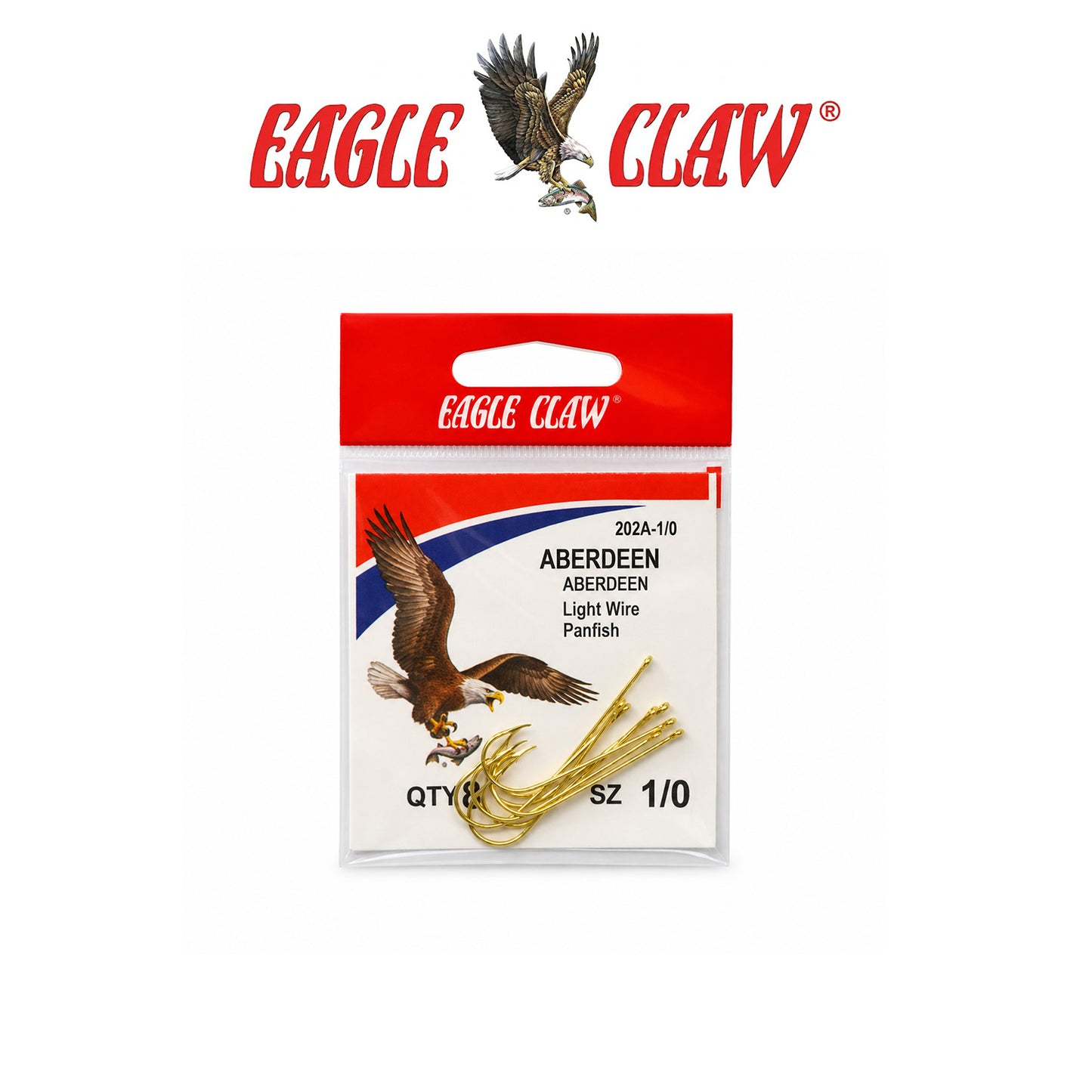 Eagle Claw Aberdeen Light Wire Fishing Hooks - 5 Pack