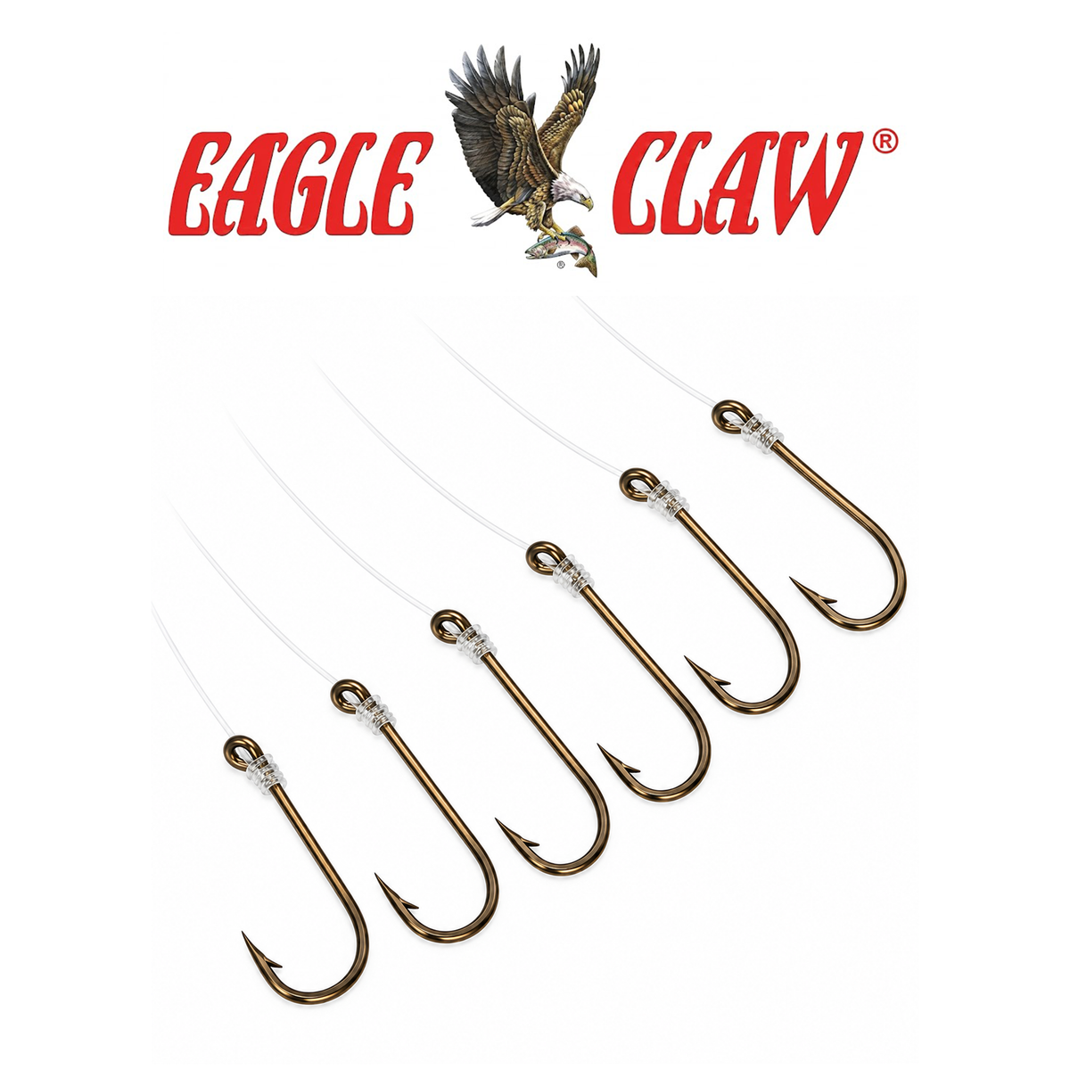Eagle Claw Plain Shank Bronze Fishing Hooks – 6 Pack