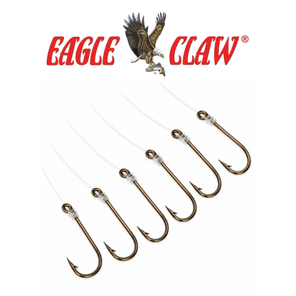 Eagle Claw Plain Shank Bronze Fishing Hooks – 6 Pack