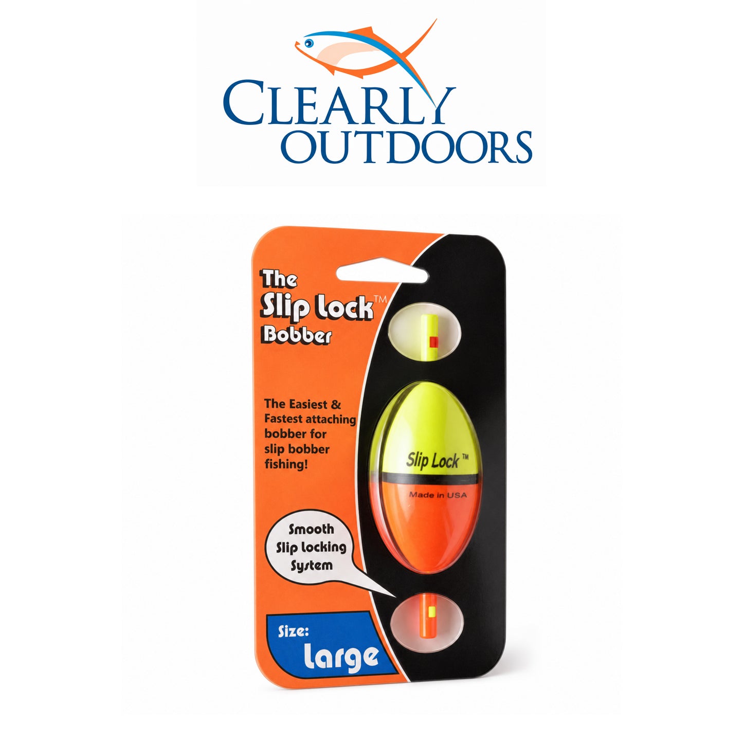 Clearly Outdoors Slip Lock Bobber – Mini, Small, Medium & Large