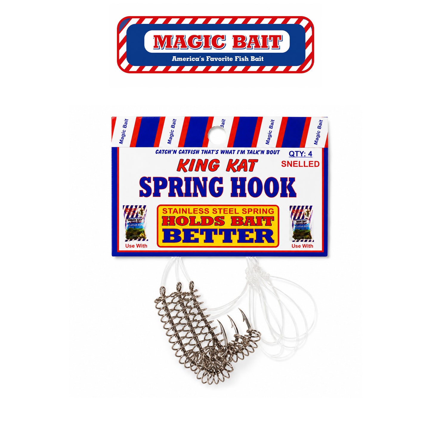 Magic Bait Snelled Spring Pre-Tied Spring Hook with Snell