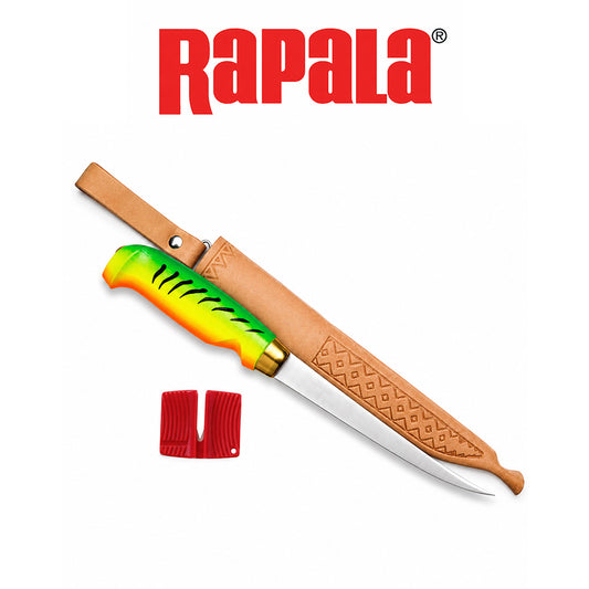 Rapala Fish 'N Fillet Knife with Wood Handle and Sheath