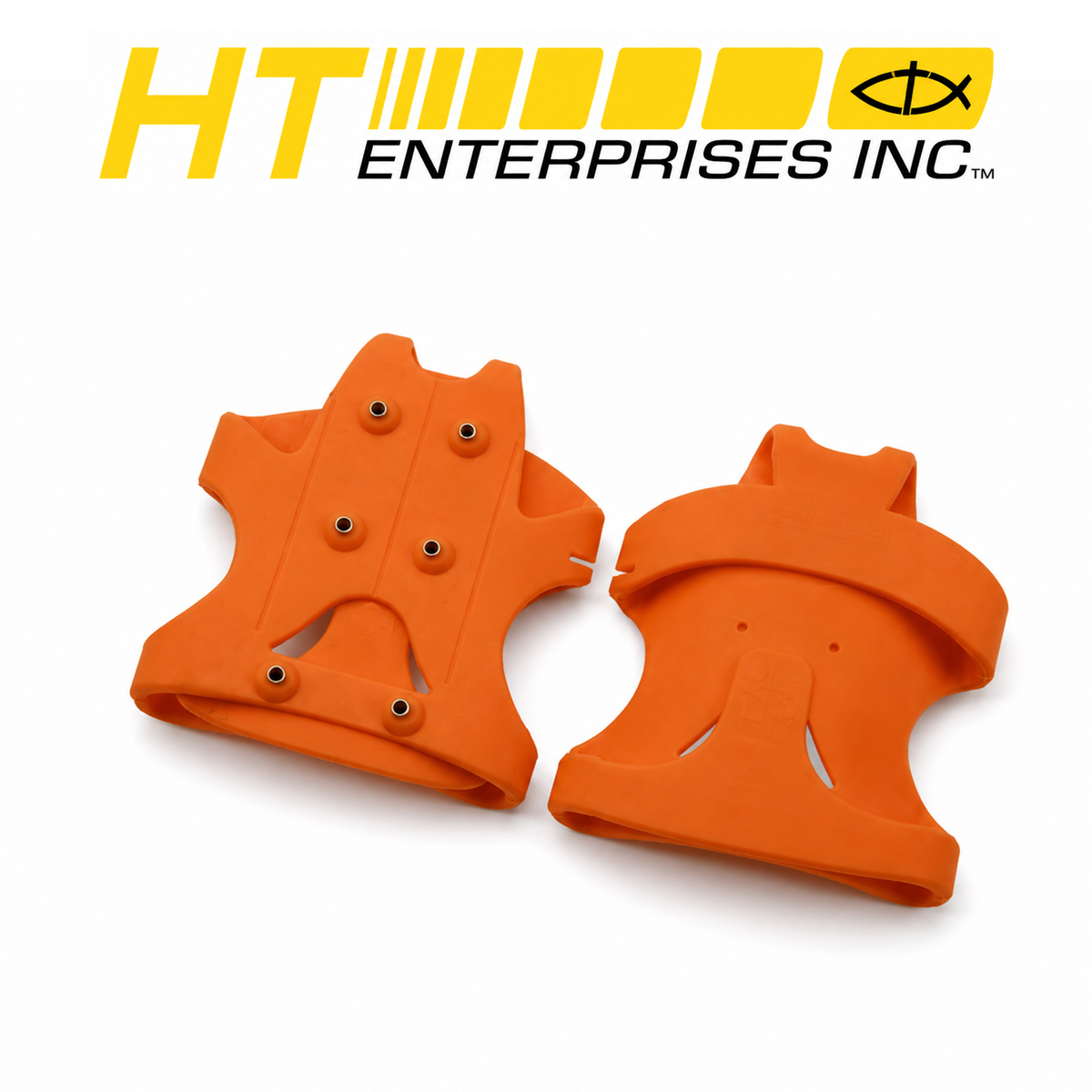 HT Enterprises Sure Grip Safety Stud Style Ice Cleats Safety Orange Extra Large