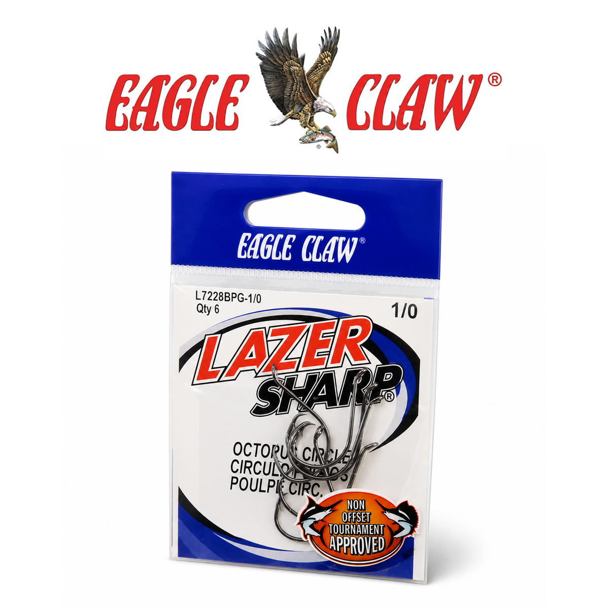Eagle Claw Octopus Circle Fishing Hooks 5-Pack