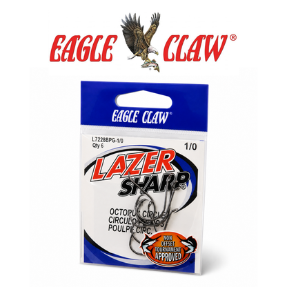 Eagle Claw Octopus Circle Fishing Hooks 5-Pack
