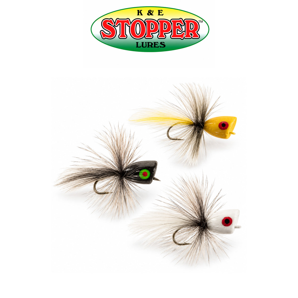 K&E Large Bass Popper Kit FKS-BP3PK Assorted Topwater Fishing Lures – 3 Pack