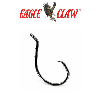 Eagle Claw Cat Claw Circle Baitholder Hooks – Premium Platinum Black