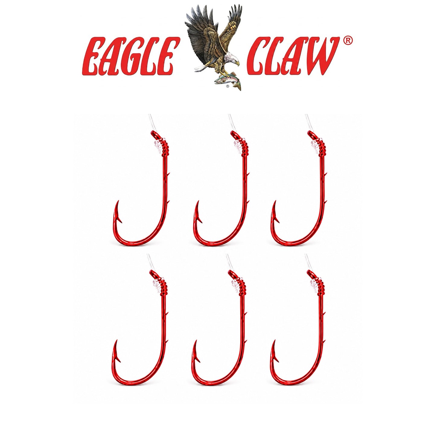 Eagle Claw Baitholder Snell Fishing Hook – 6 Pack