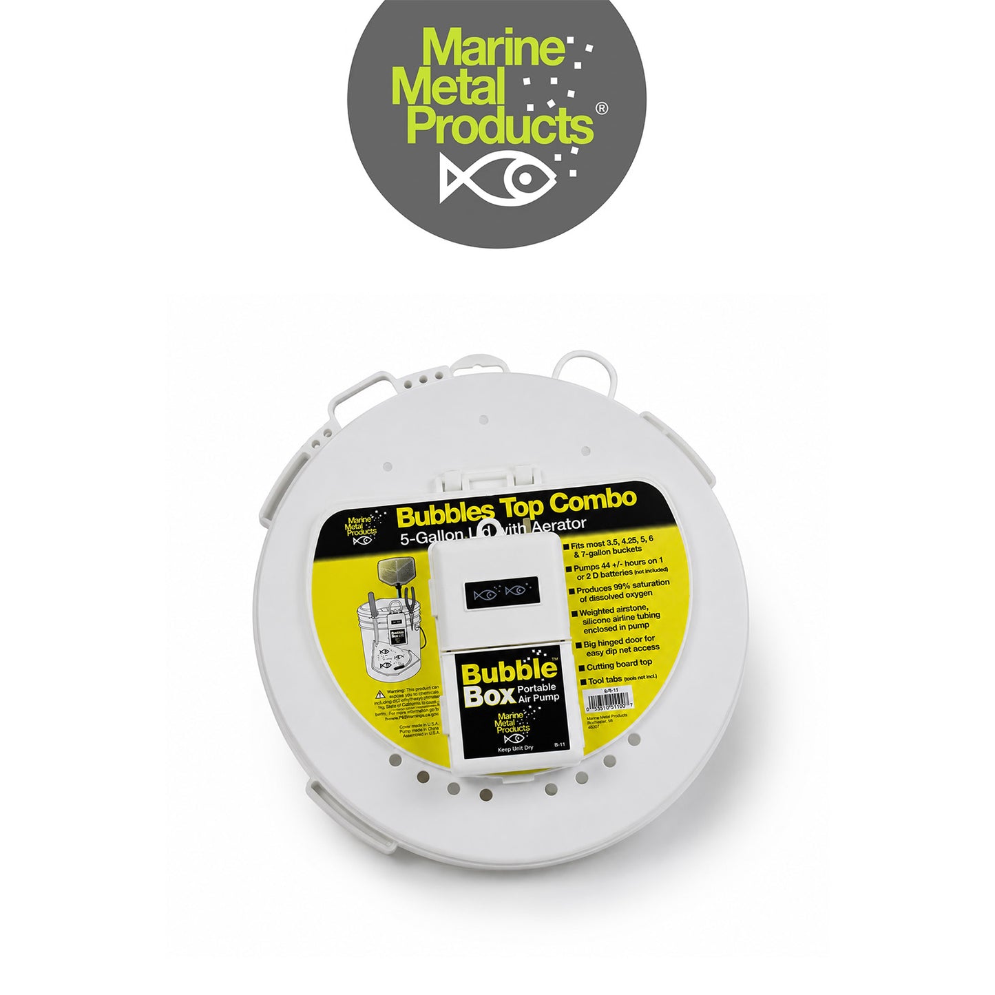Marine Metal Universal 5 Gallon Bucket Lid with B-11 Aerator