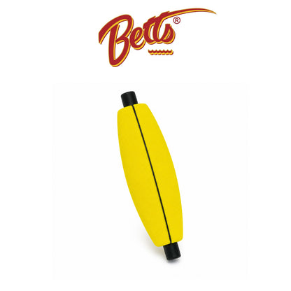Betts 2" Yellow Slotted Peg Oval Floats – 100 Pack