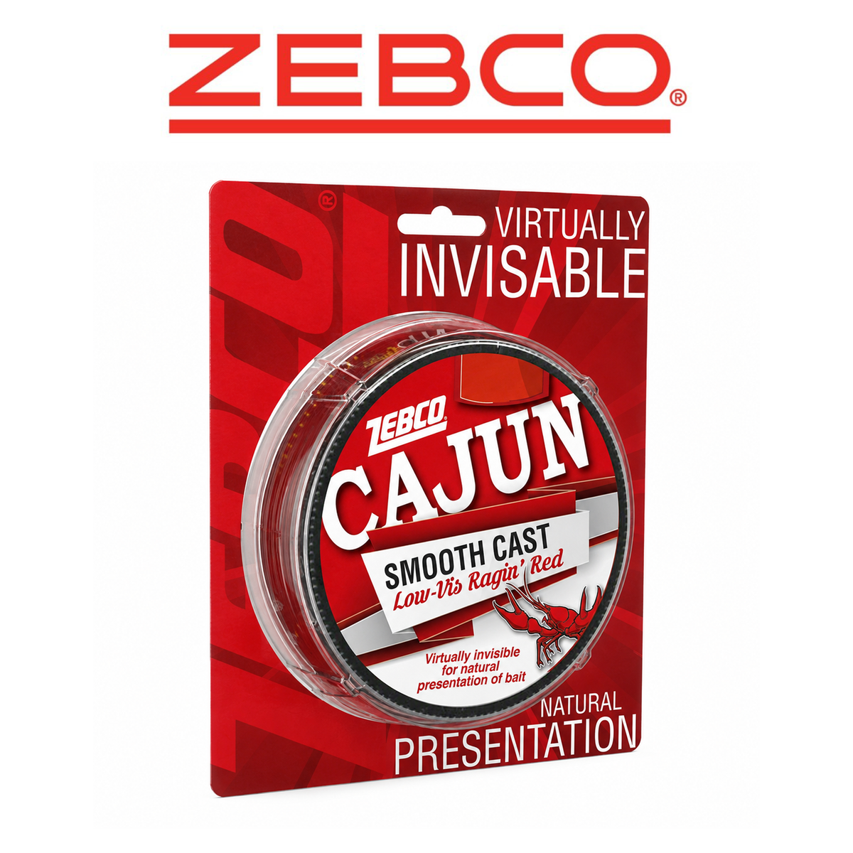Zebco Cajun Low-Vis Red Fishing Line 12 lb Test 330 Yards