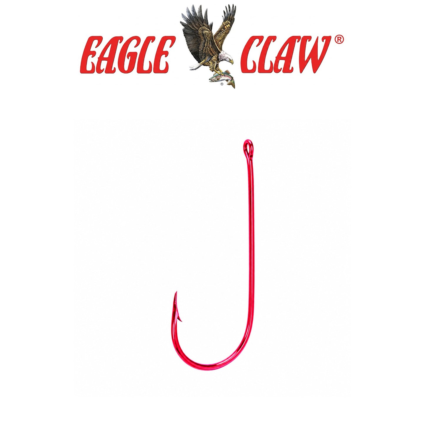 Eagle Claw Lazer Crappie Lightwire Non-Offset Red Fishing Hooks 5 Pack