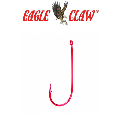 Eagle Claw Lazer Crappie Lightwire Non-Offset Red Fishing Hooks 5 Pack