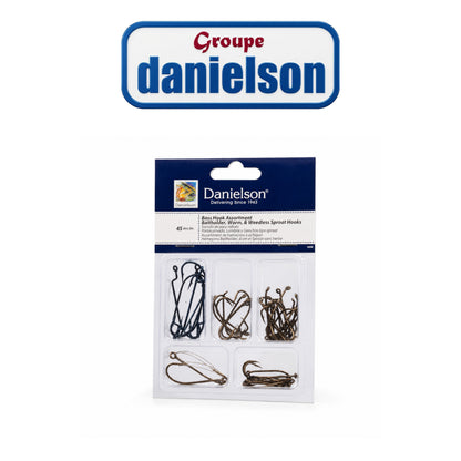 Danielson Bass Hook Assortment – 45-Piece Assorted Sizes