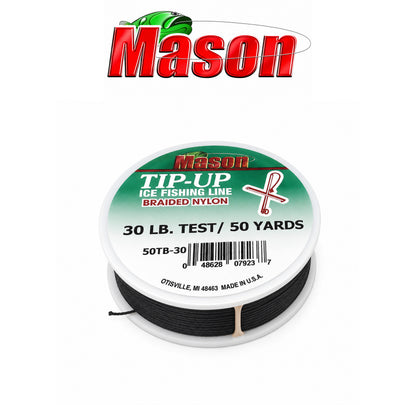 Mason Tip-Up Black Braided Ice Fishing Line 50 Yard Spool