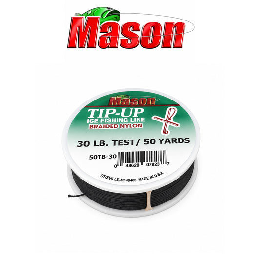 Mason Tip-Up Black Braided Ice Fishing Line 50 Yard Spool