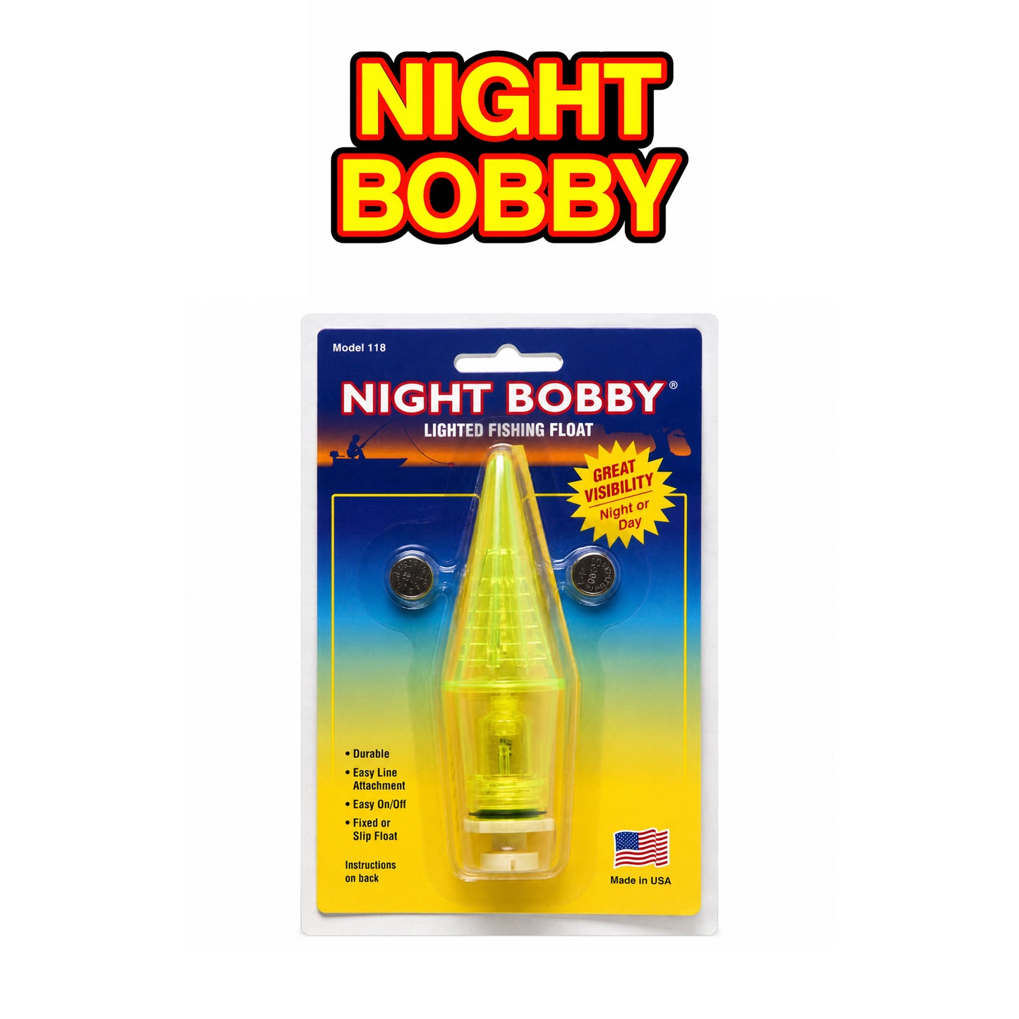 Night Bobby Nibble Light 1.125" Red and Yellow