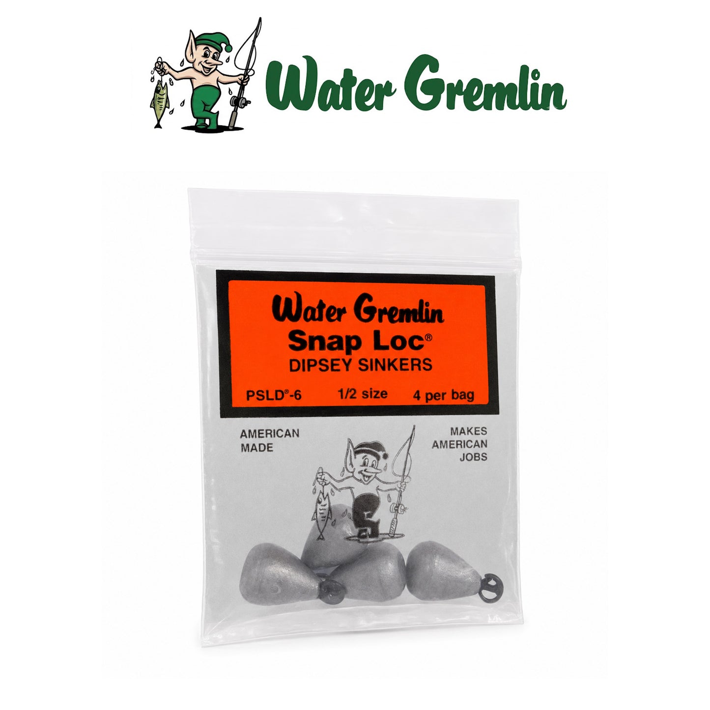 Water Gremlin Snap Loc Dipsey Sinkers for Crappie, Panfish & Freshwater Fishing
