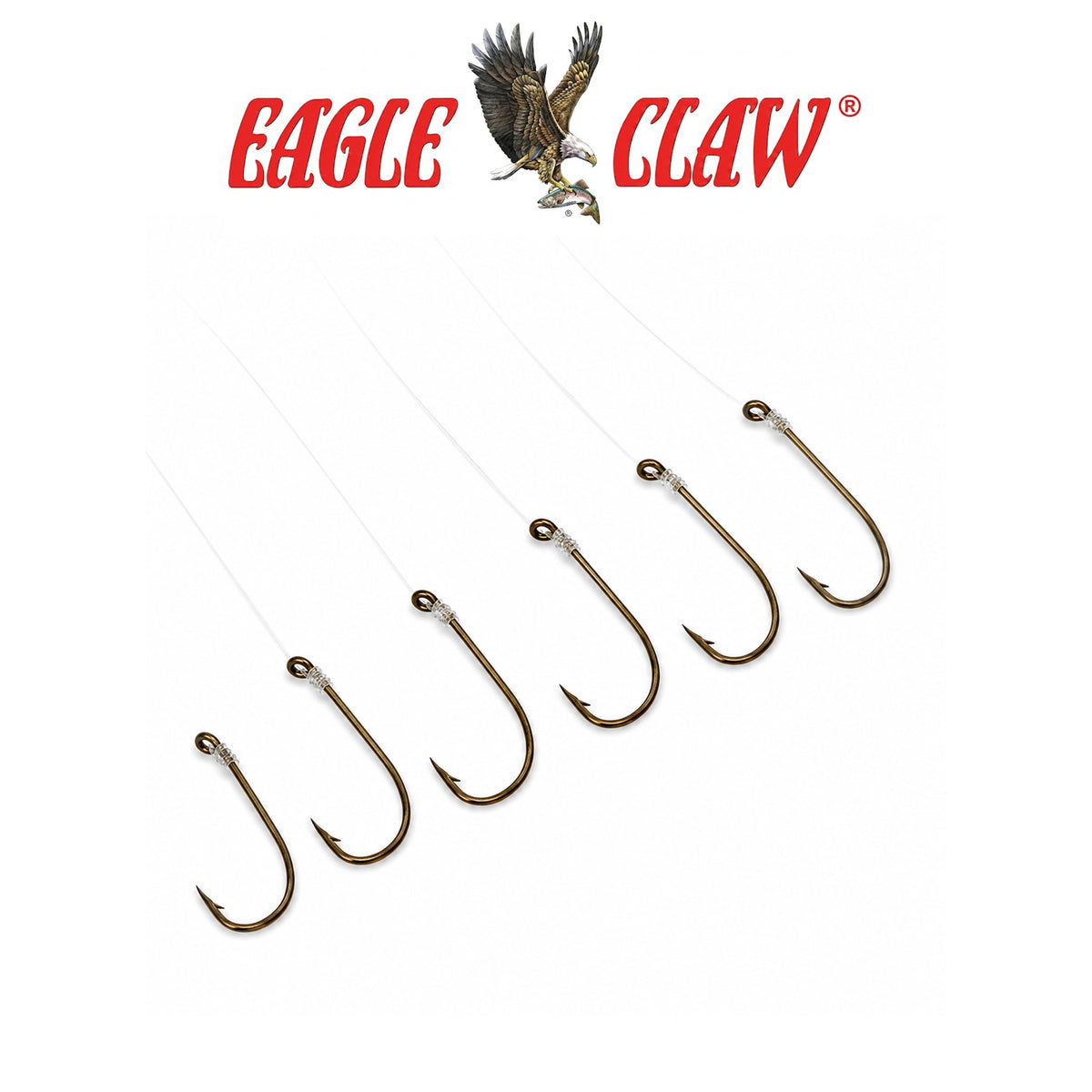 Eagle Claw 84 Classic Bronze Ringed Eye Fishing Hooks - 100 Pcs/Box