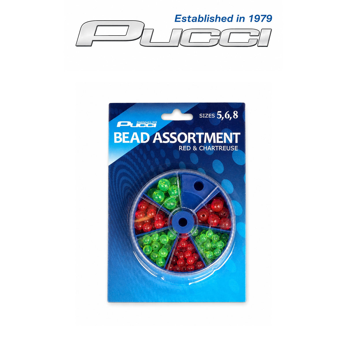 Pucci Bead Assortment Dial Box – Sizes 5, 6 & 8 | Red & Chartreuse