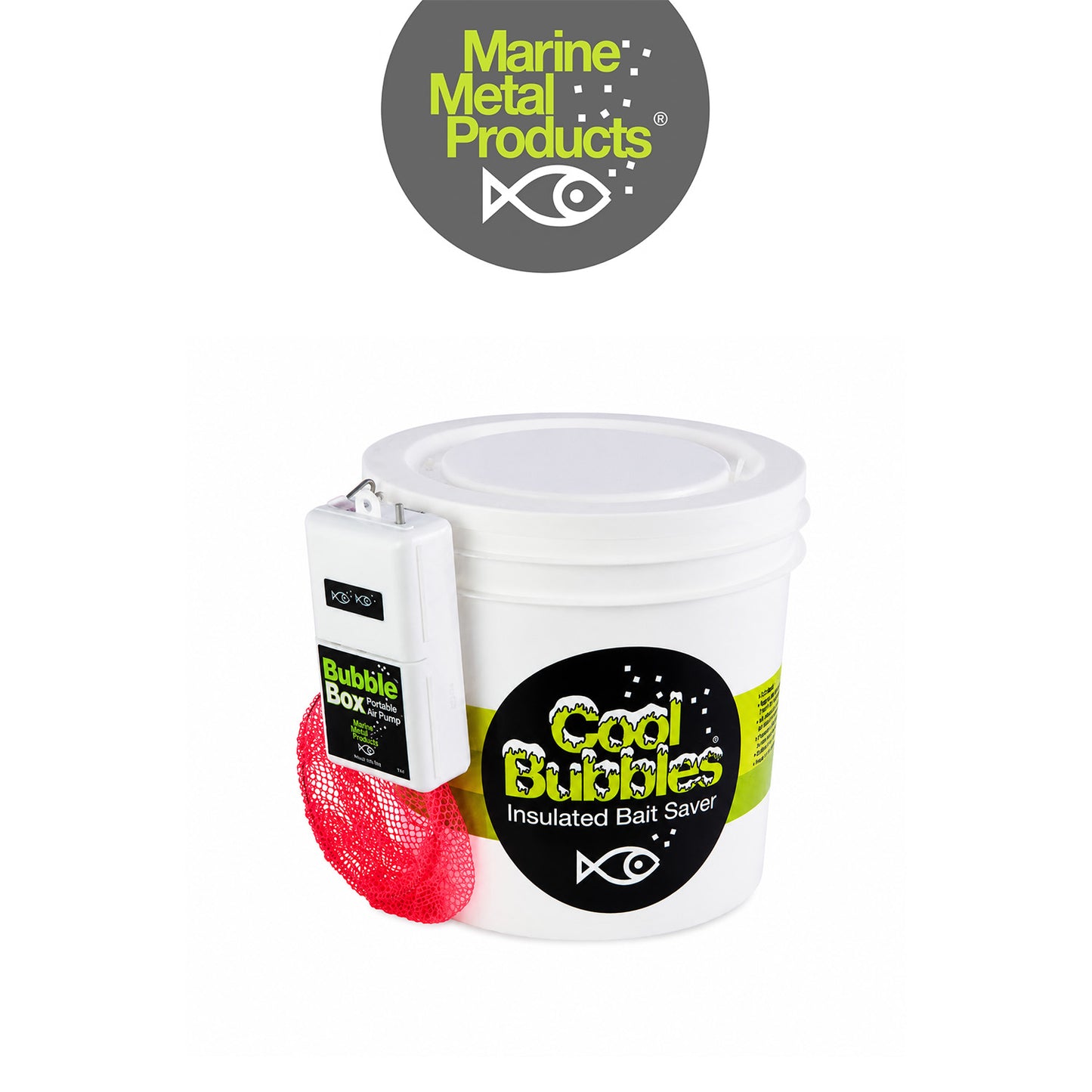 Marine Metal Cool Bubbles 8 Qt Insulated Live Bait Bucket with B-11 Aerator Pump