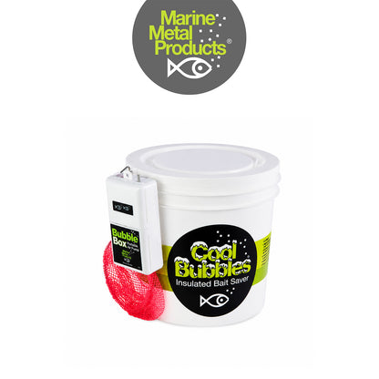 Marine Metal Cool Bubbles 8 Qt Insulated Live Bait Bucket with B-11 Aerator Pump