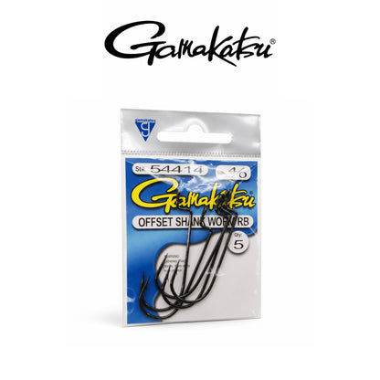 Gamakatsu Worm Offset RB NSB Nickel Silver Black Freshwater Fishing Hook |Size 1–5