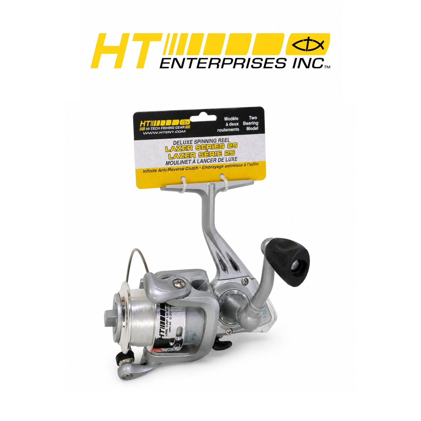 HT Lazer Series Black Graphite Spinning Reel | Gold and Silver