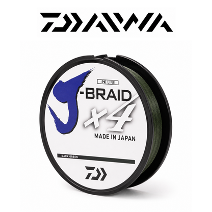 Daiwa J-BRAID™ X4 Braided Fishing Line 150 Yards – Dark Green