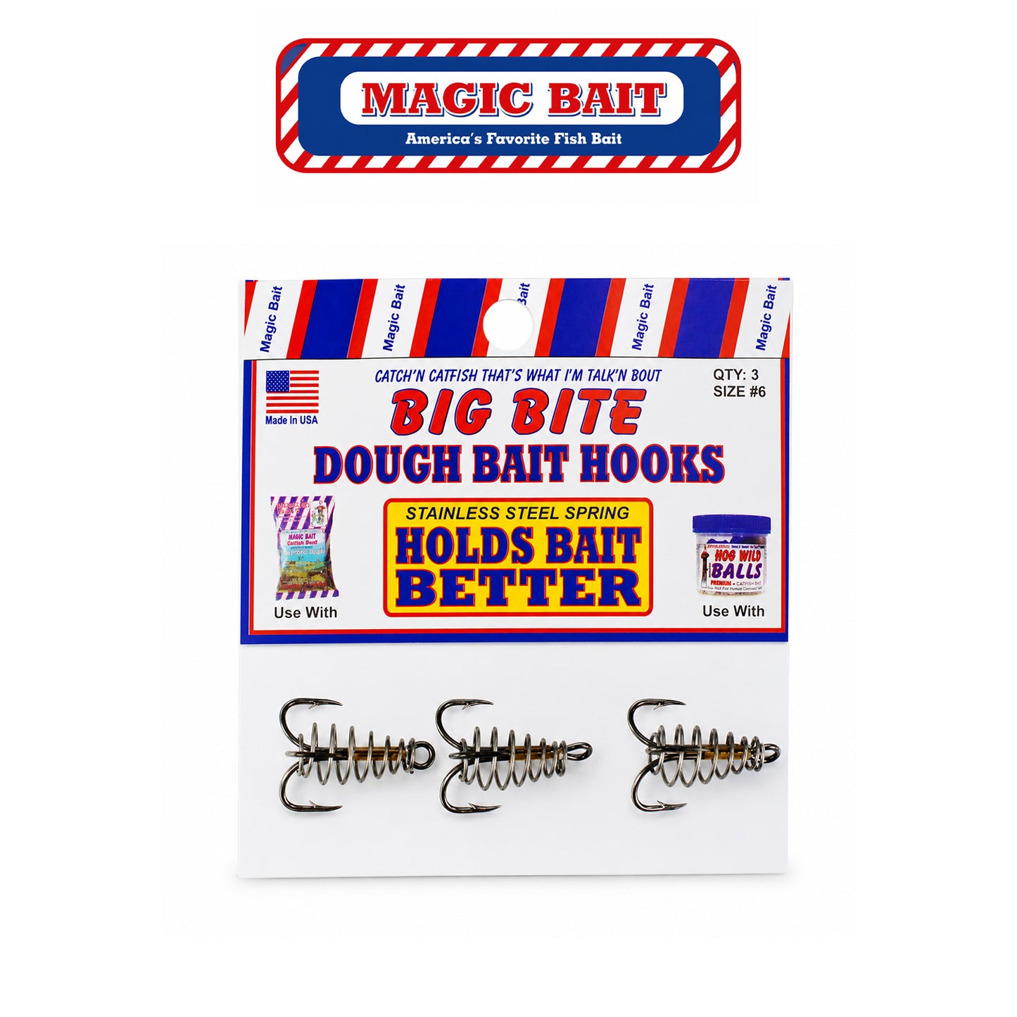 Magic Bait Treble Spring Hook Size #6 Metallic
