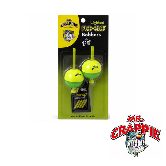 Mr. Crappie Lighted Flo Glo Bobber 2.75" Round Yellow/Green 2 Pack