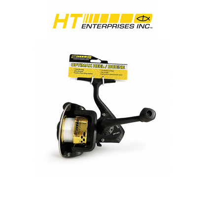 HT 1BB Ultralight Fishing Reel with Line - Black Body with Gold Plated Spool