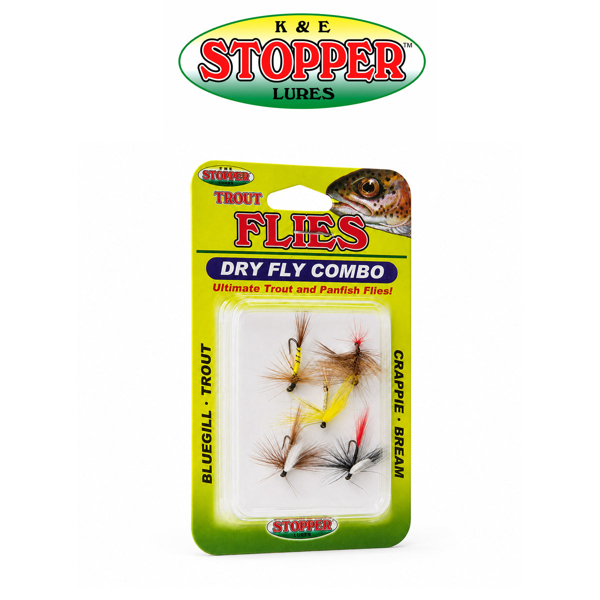 K&E Large Dry Fly Assortment – Assorted Sizes &amp; Colors 5 Pack