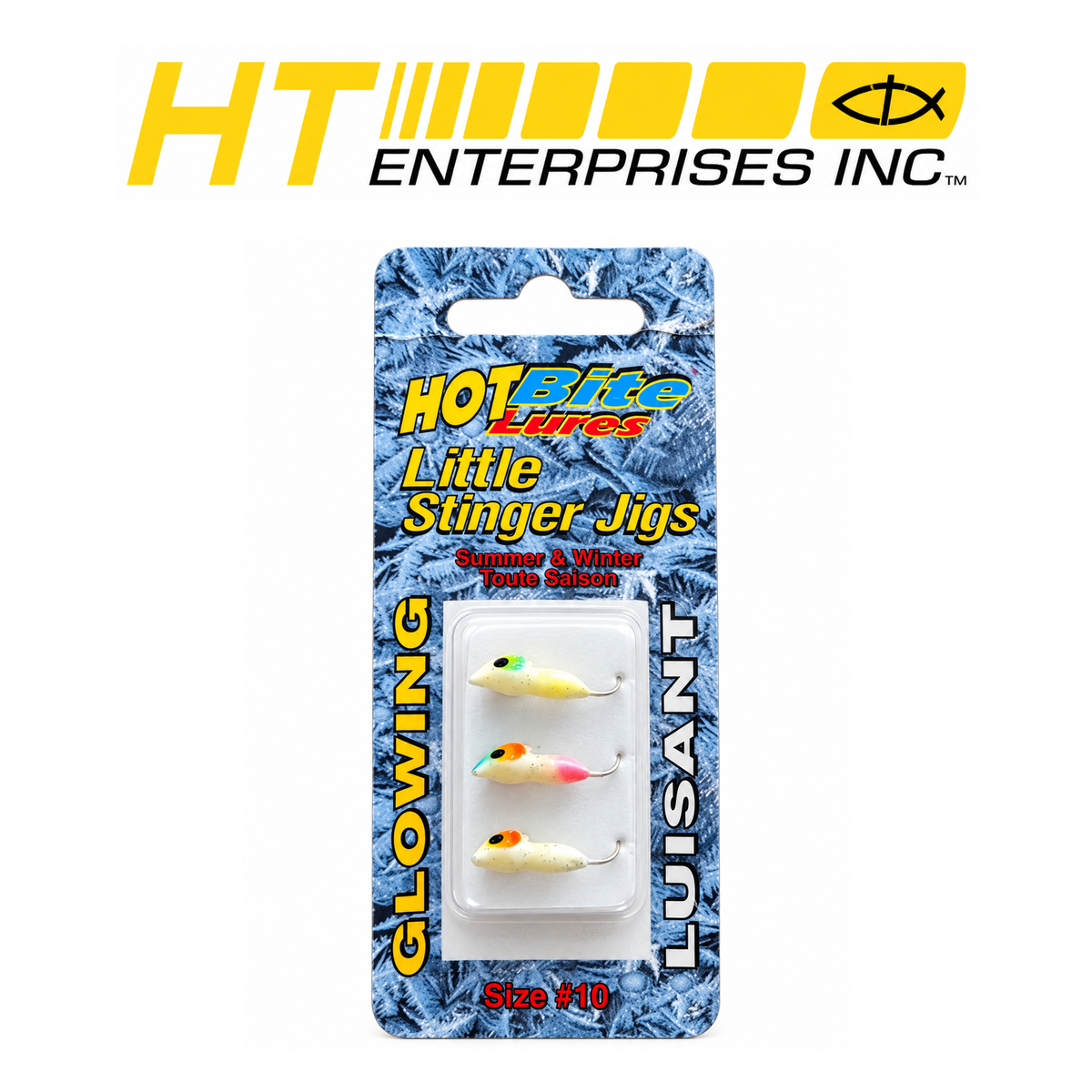 Hot Bite Lures Glowing Ice Mite Micro Jigs – Glow-in-the-Dark Ice Fishing Lures for Panfish