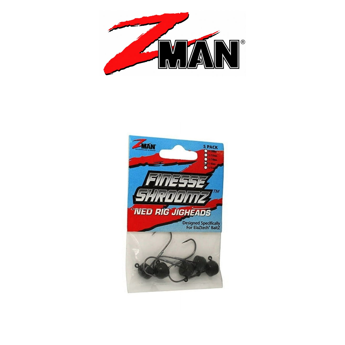 Z-Man Finesse ShroomZ 5-Pack Soft Plastic Mushroom Finesse Baits
