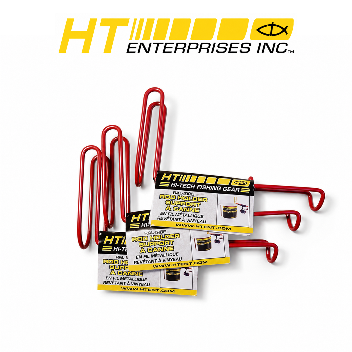 HT Enterprises Red Pail Rod Holder