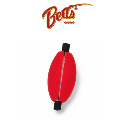 Betts Slotted Peg Oval 1.5" Red Fishing Floats 100 Pack
