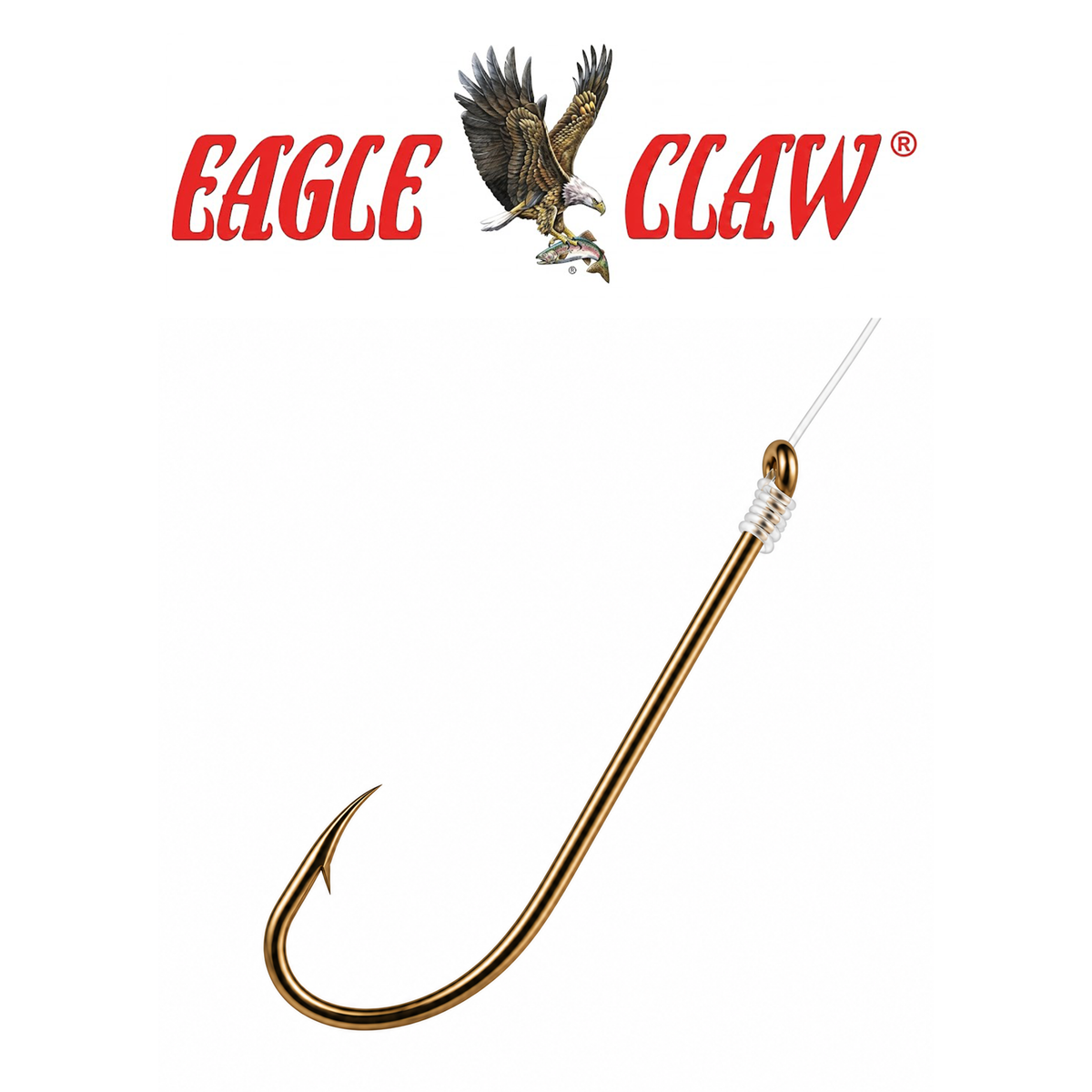 Eagle Claw Plain Shank 2X Long Shank Double Line Fishing Hooks – 6 Pack