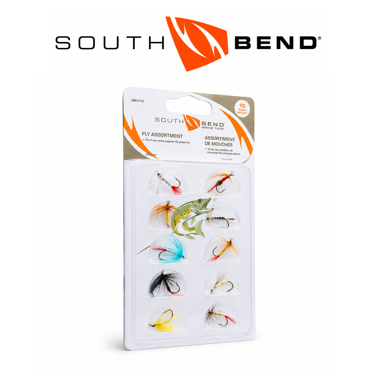 South Bend Assorted Fishing Flies 10-Pack
