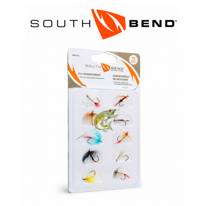 South Bend Assorted Fishing Flies 10-Pack
