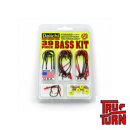 Tru Turn Daiichi Premium 39-Piece Bass Hook Kit – Made in USA