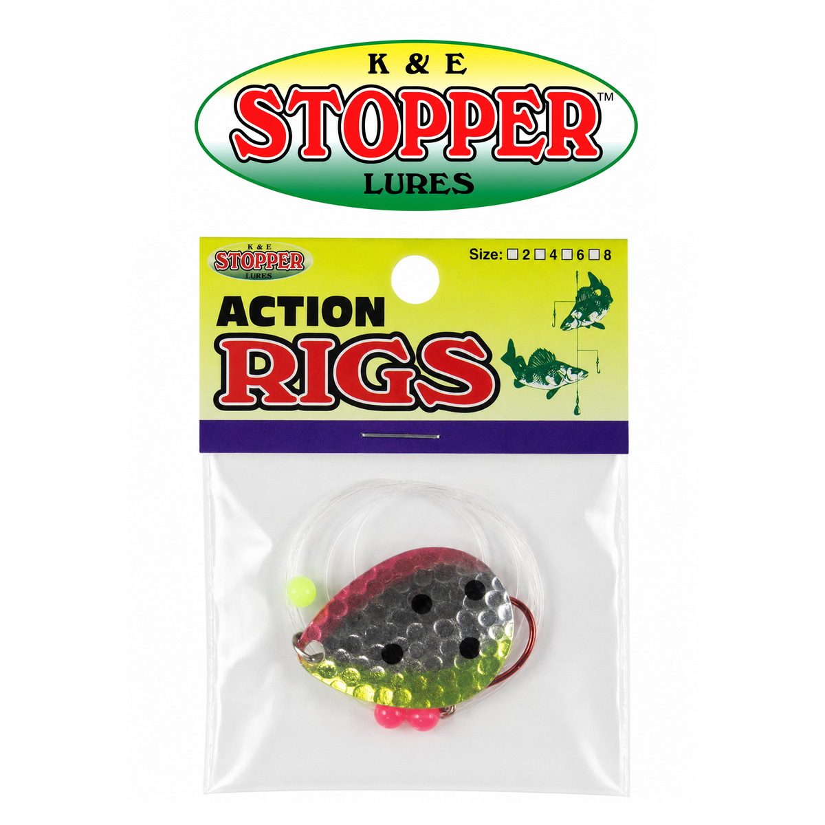 K&E Stopper Pro Flash Size 4 Fishing Stopper Pack