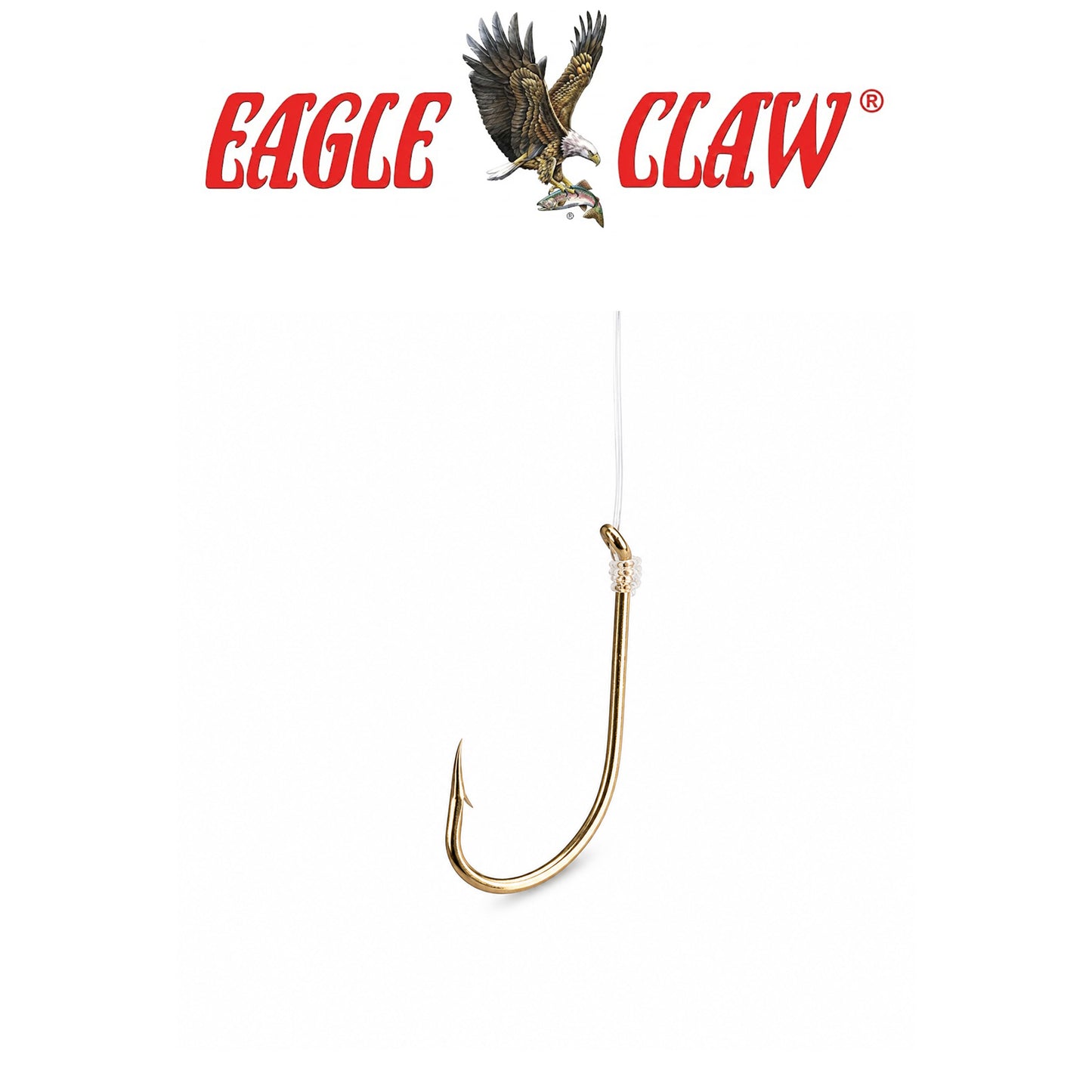 Eagle Claw Plain Shank Gold Fishing Hooks - 6 Pack