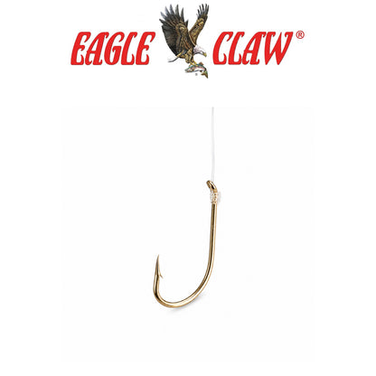 Eagle Claw Plain Shank Gold Fishing Hooks - 6 Pack