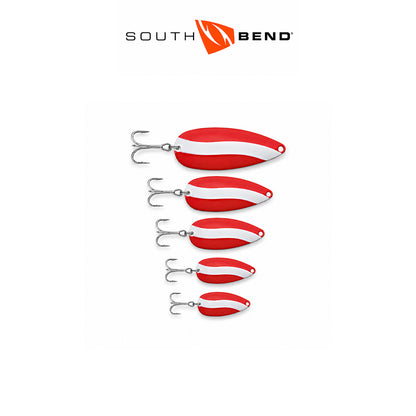 Red & White Fishing Spoons 5 Pack