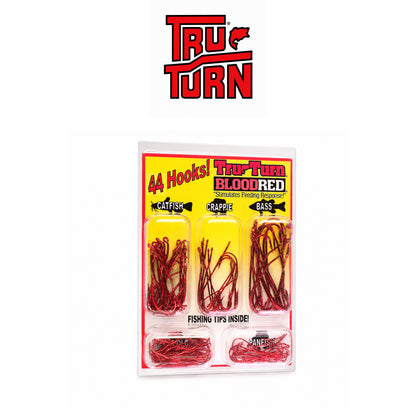 Tru Turn Blood Red 44-Piece Fishing Hook Kit