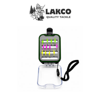Lakco Waterproof Foam Slat Tackle Box with Lanyard