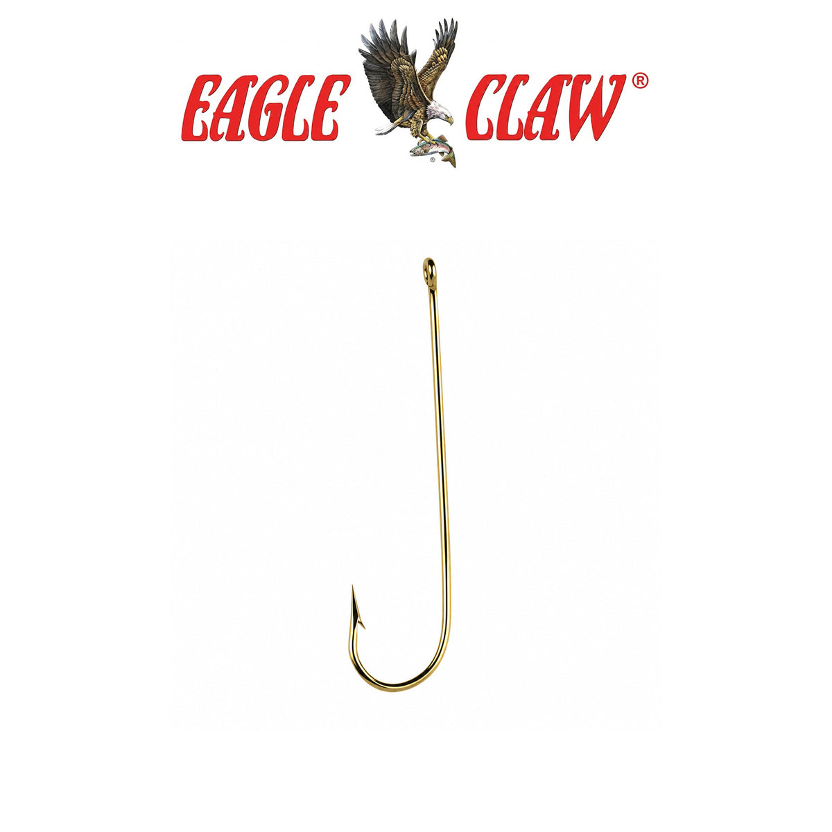 Eagle Claw 2X Long Offset Fishing Hooks – 100 Count per Box