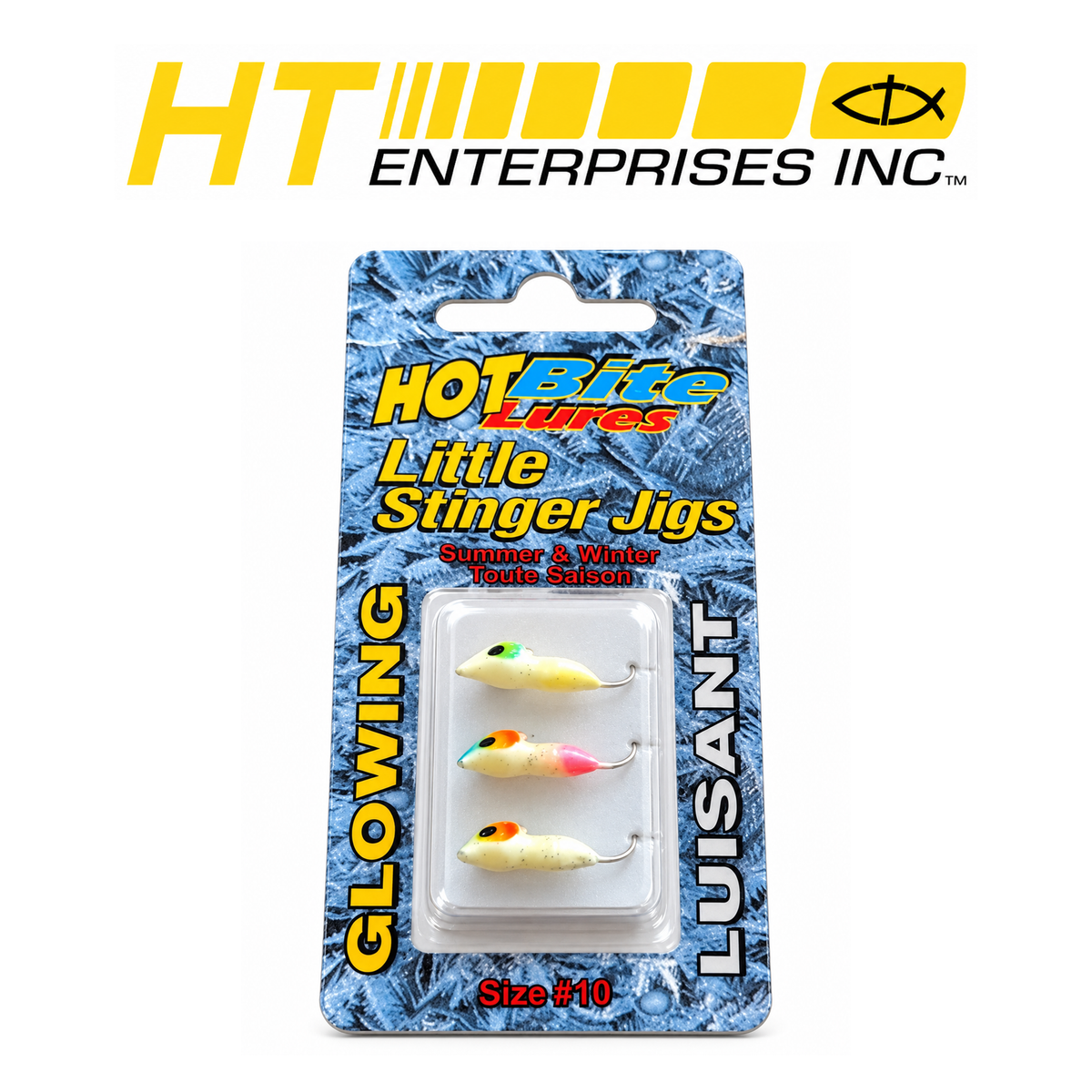 Hot Bite Lures Glowing Ice Mite Micro Jigs – Glow-in-the-Dark Ice Fishing Lures for Panfish