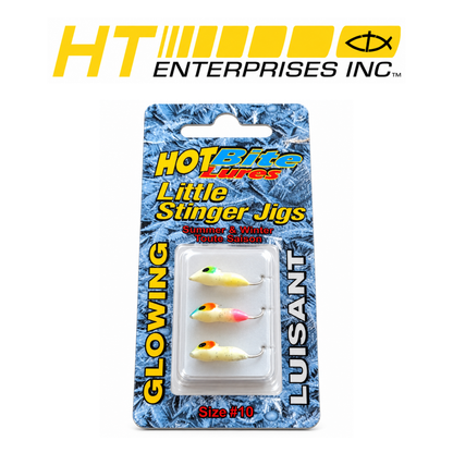 Hot Bite Lures Glowing Ice Mite Micro Jigs – Glow-in-the-Dark Ice Fishing Lures for Panfish